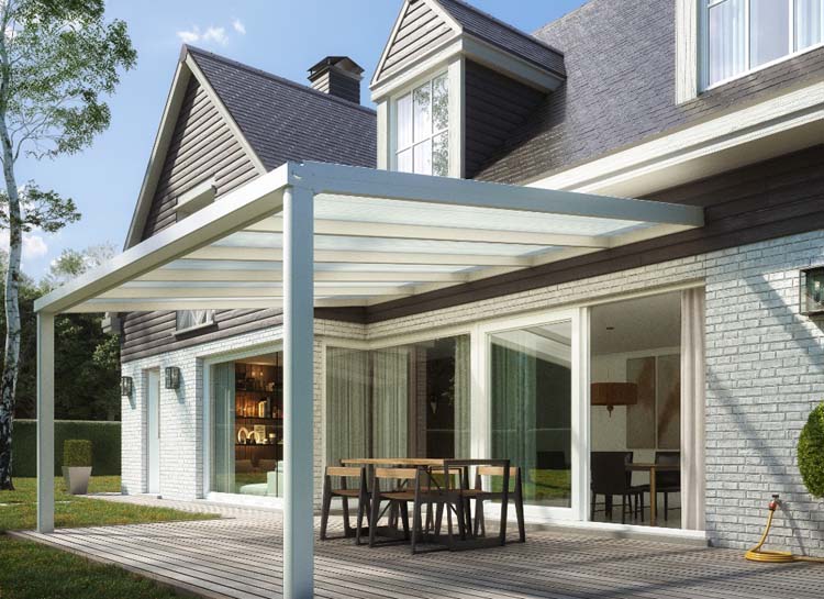 Toiture de terrasse Skyline blanc B 8000 x D 4841 mm