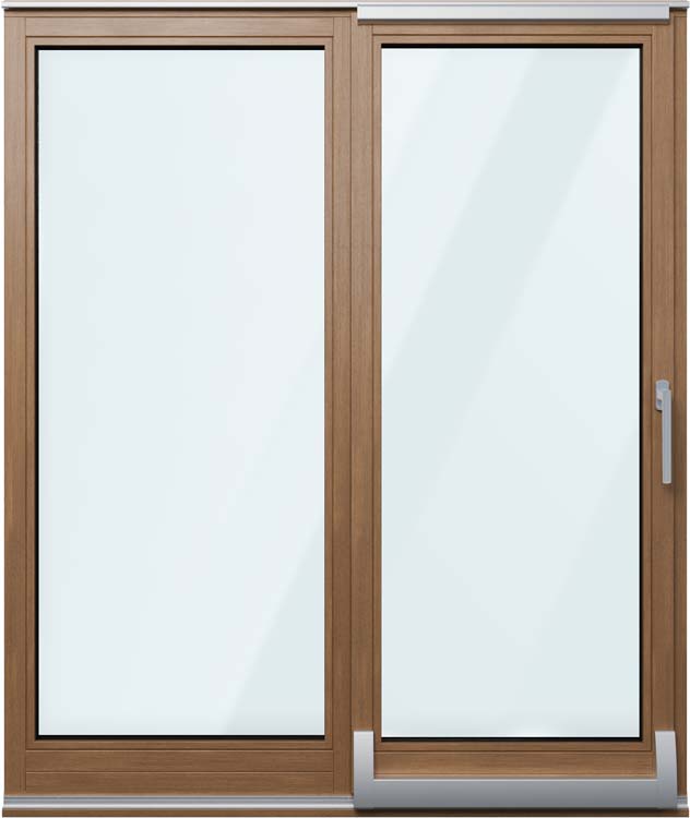 Kiepschuifraam hout Meranti Stora naturel R>L Br1800 x H2150 mm