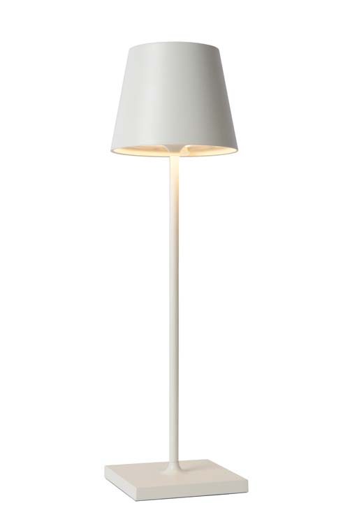 JUSTIN - Tafellamp Buiten - Ø 11 cm - LED Dimb. - 1x2,2W 3000K - IP54 - 3 StepDim - Wit