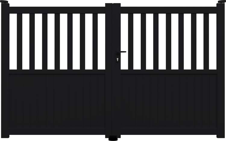 Portail battant Cadiz alu noir sur mesure droit