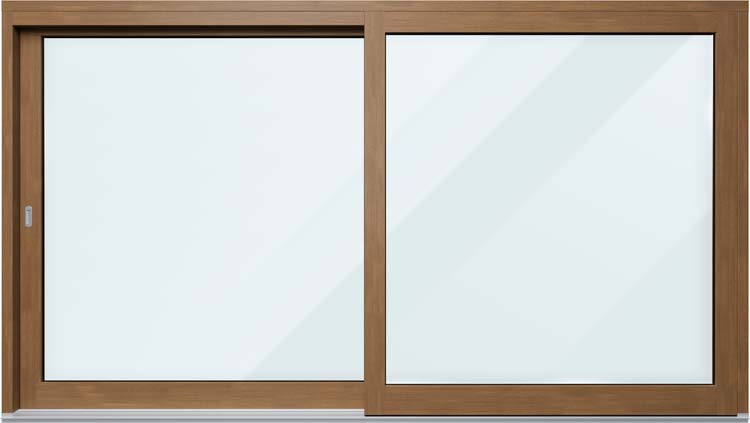 Levant-coulissant en bois Meranti Ribe D>G L2750 x H2150 mm