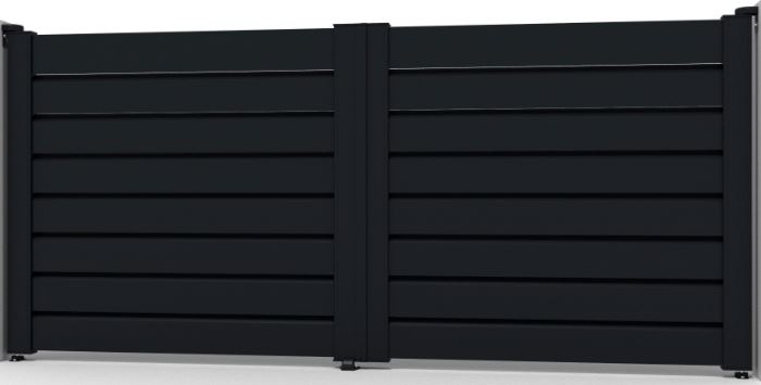 Portail battant Havana alu noir 350x175cm