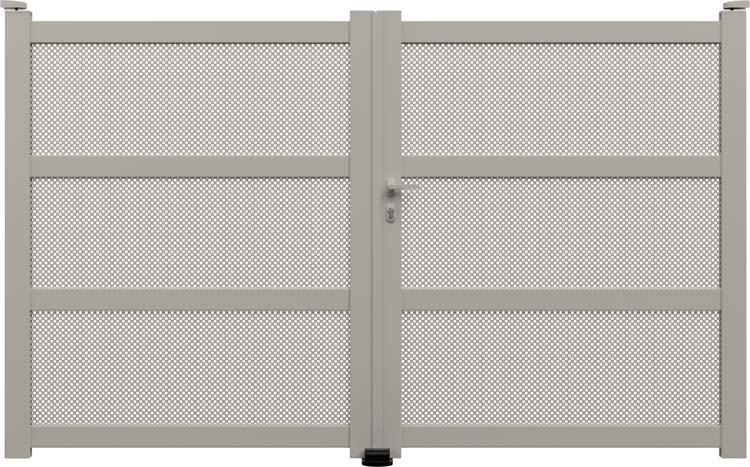 Portail battant Montera alu gris soie sur mesure droit