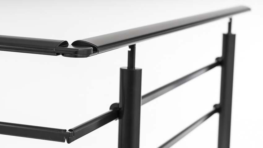 Kit borstwering Talaka aluminium zwart 150cm laterale bevestiging