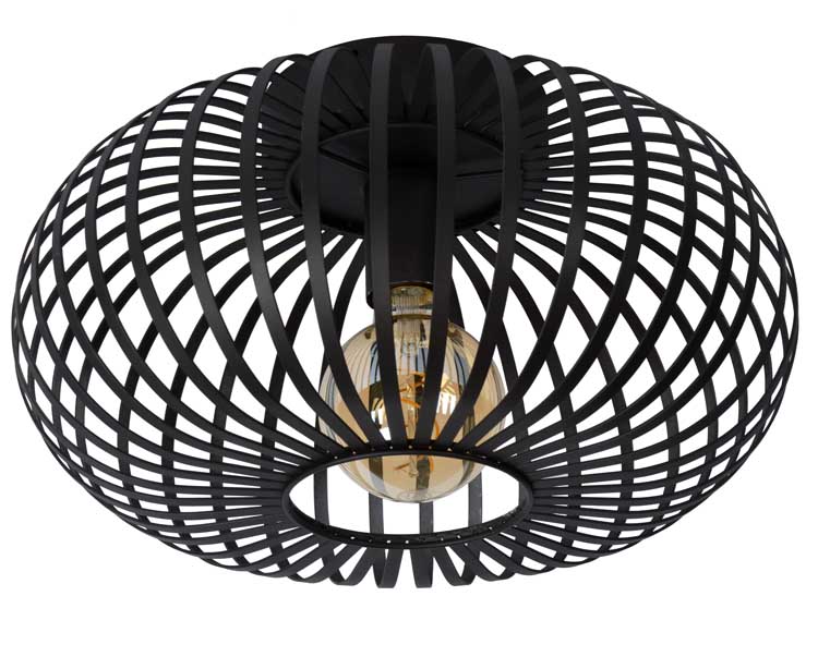 Lucide MANUELA - Plafonnier - Ø 40 cm - E27 - Noir