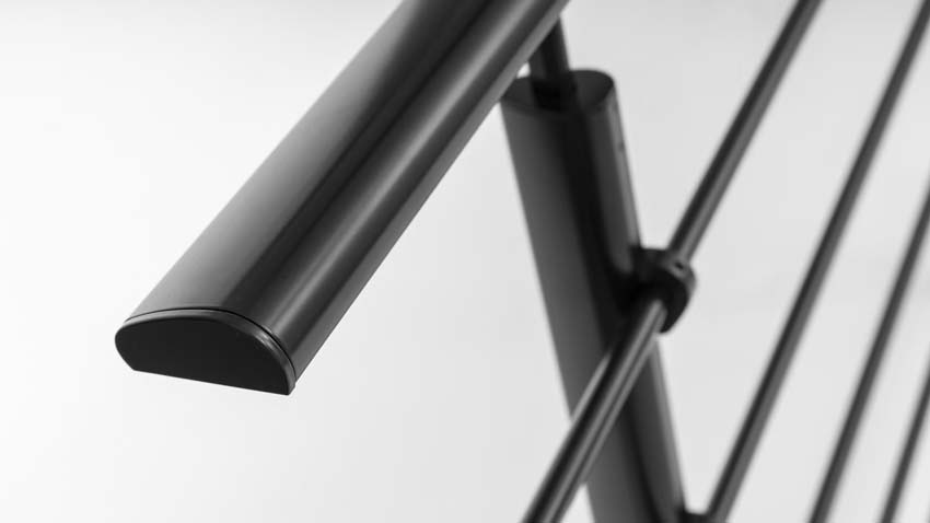 Kit borstwering Talaka aluminium zwart 150cm laterale bevestiging