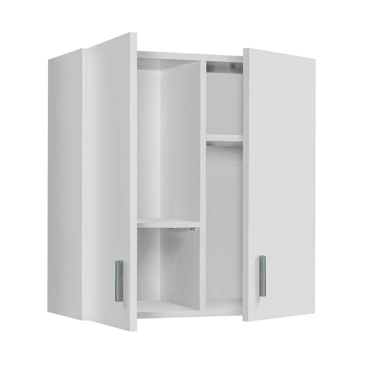 Opbergkast Finn hangend dubbel wit 590 x 265 x 600 mm