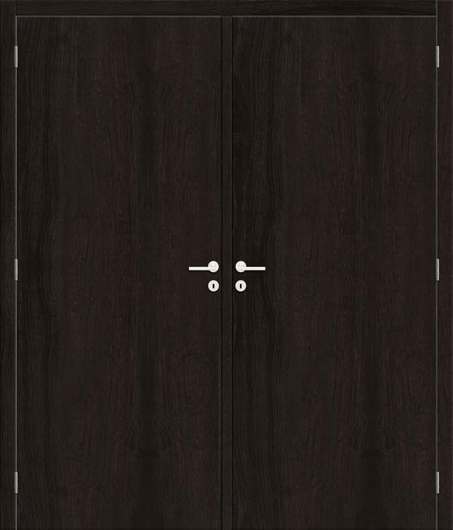 Doubles portes âme tubulaire 2x 73cm Black Oak verticale 201.5cm
